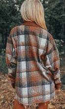 Load image into Gallery viewer, Cinnamon Spice Corduroy Patch Plaid Shacket (Cinnamon)
