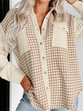 Load image into Gallery viewer, Houndstooth Haven Patchwork Corduroy Shacket (Cream)
