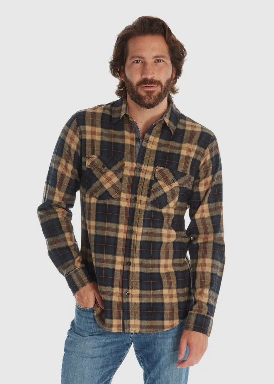 Deer Camp Long Sleeve Flannel Shirt (Espresso)