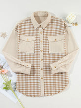 Load image into Gallery viewer, Houndstooth Haven Patchwork Corduroy Shacket (Cream)
