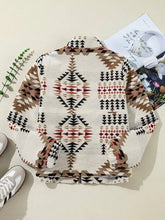 Load image into Gallery viewer, Southwest Snuggle Aztec Printed Zip Up Jacket (Beige)
