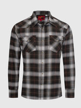 Load image into Gallery viewer, Rustic Rodeo Plaid Long Sleeve Snap Button Shirt (Brown)
